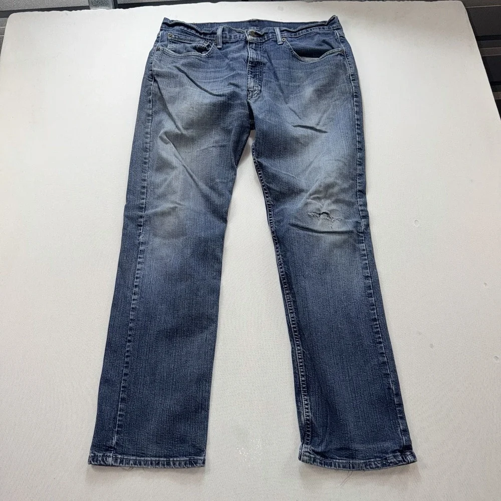 Levi's Men Blue Jeans 505 Denim Distressed Casual Size 36X32
